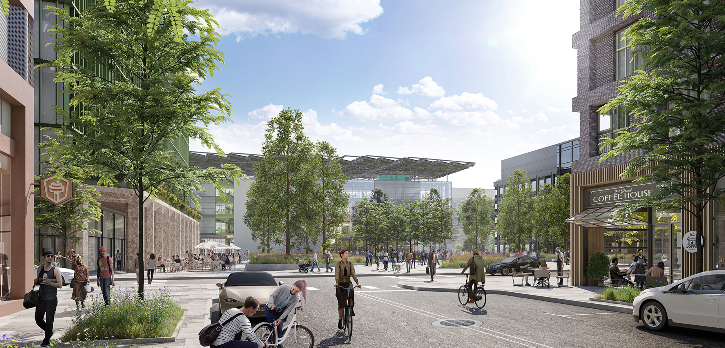 Rendering of buildings and future campus construction