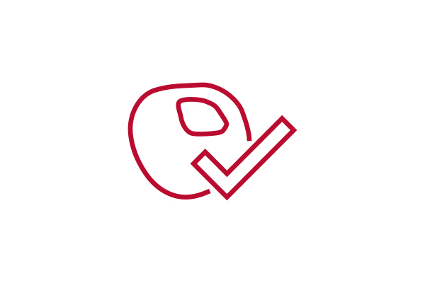 Buckeye nut with checkmark icon