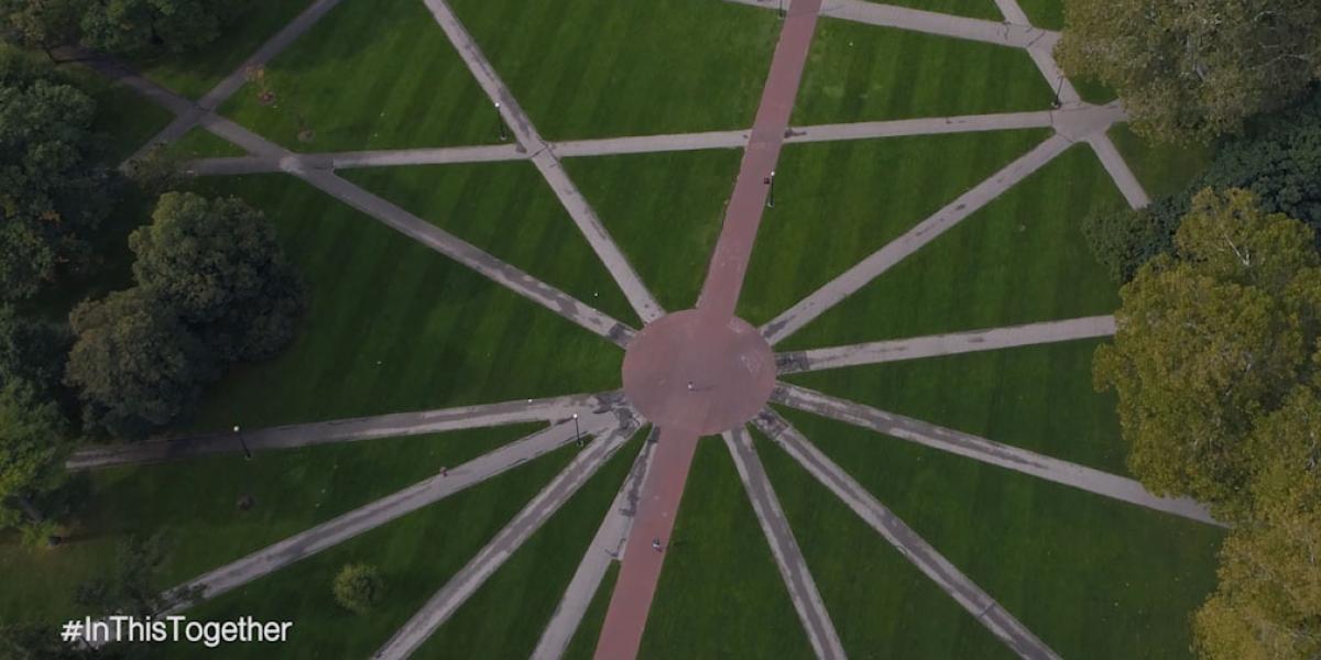 An aerial view of The Oval