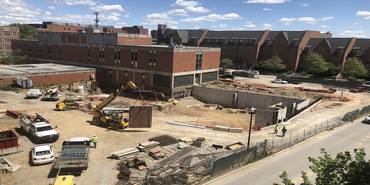 Outside project side for New College of Nursing Building Adjacent to Newton Hall