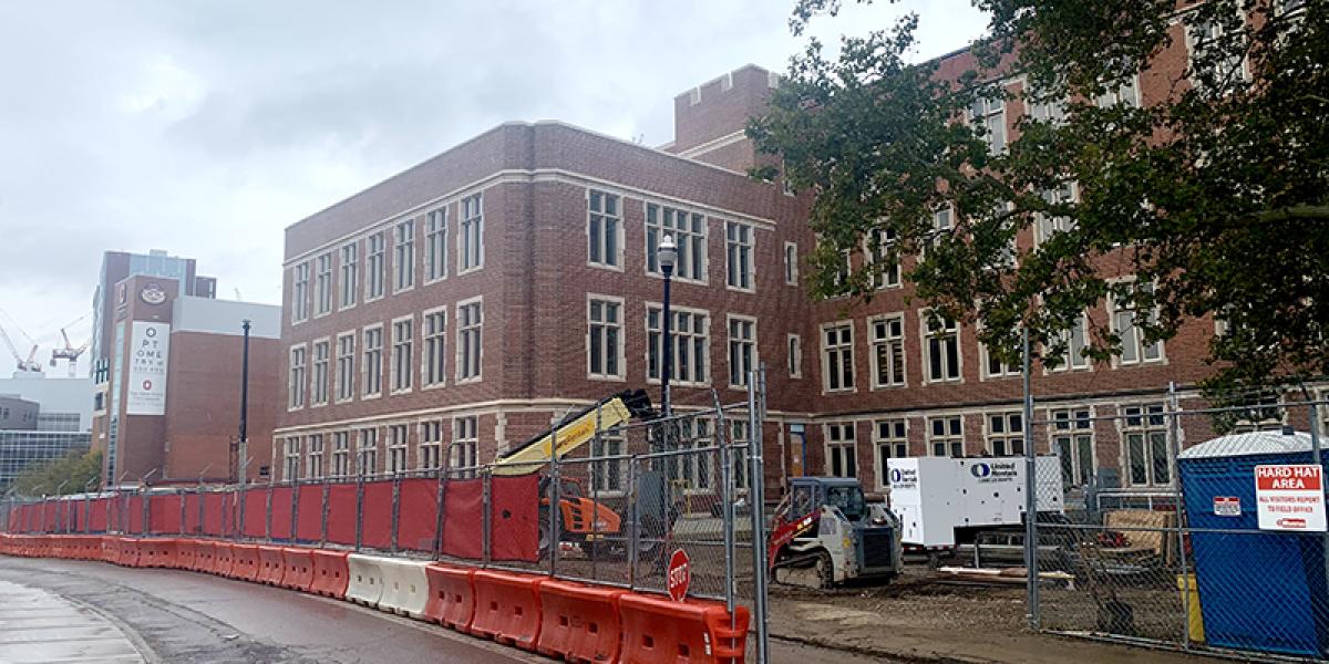 Exterior Construction on Interdisciplinary Health Sciences Center