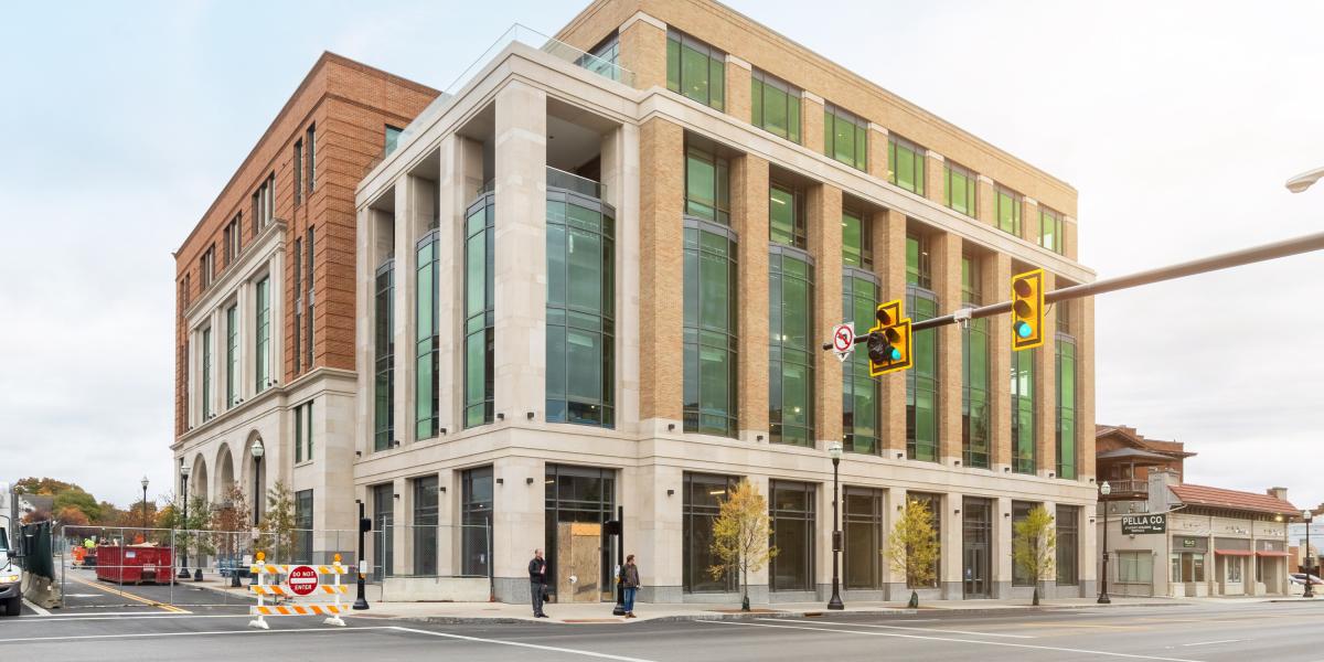 An exterior view of the University Square South building.