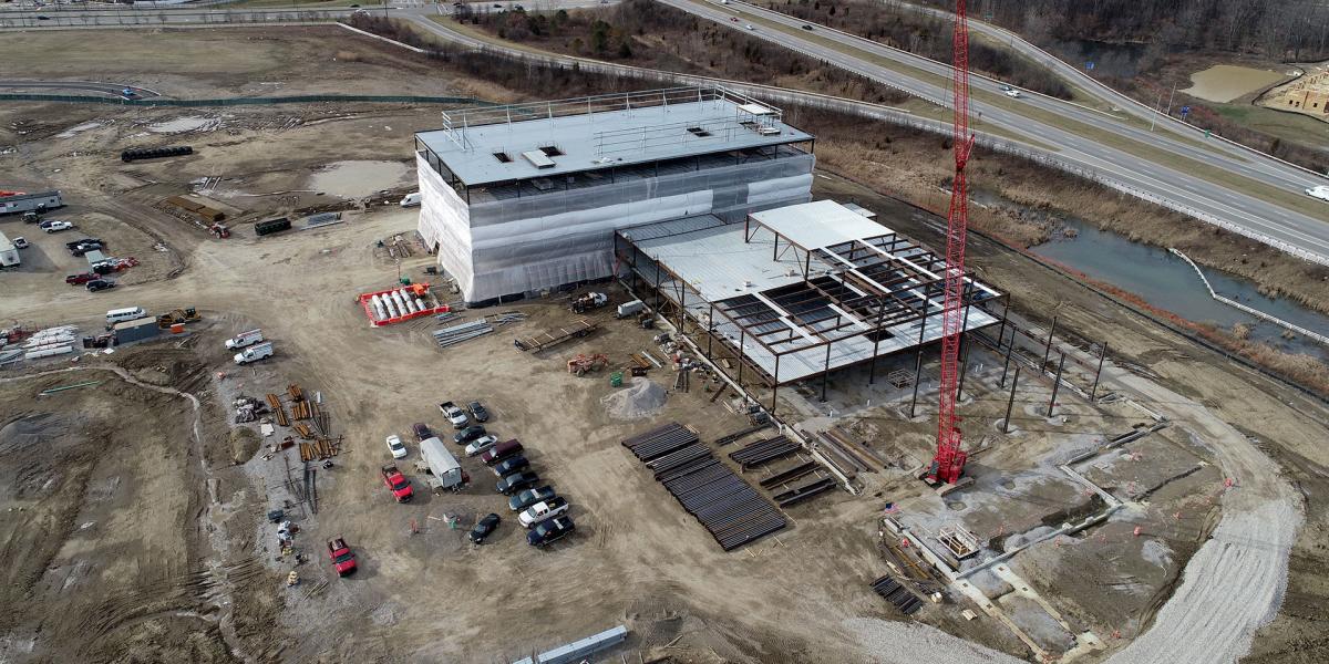Outpatient Care New Albany - aerial photo of construction