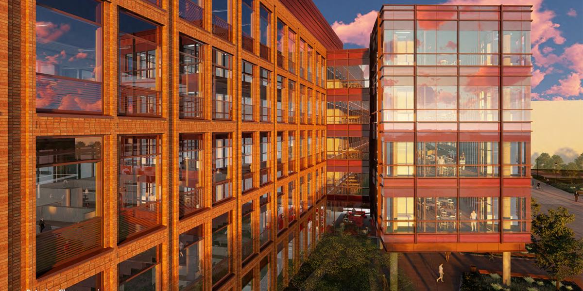 Exterior close-up view of the Interdisciplinary Research Facility 