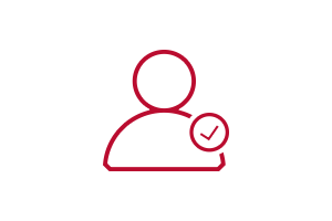 User icon with a checkmark